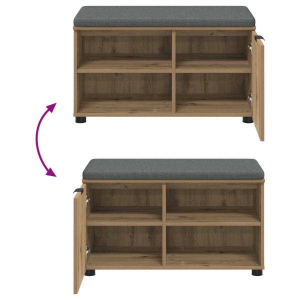 Flurbank mit Kissen Uni Artisan-Eiche 80 x 38 x 46 cm