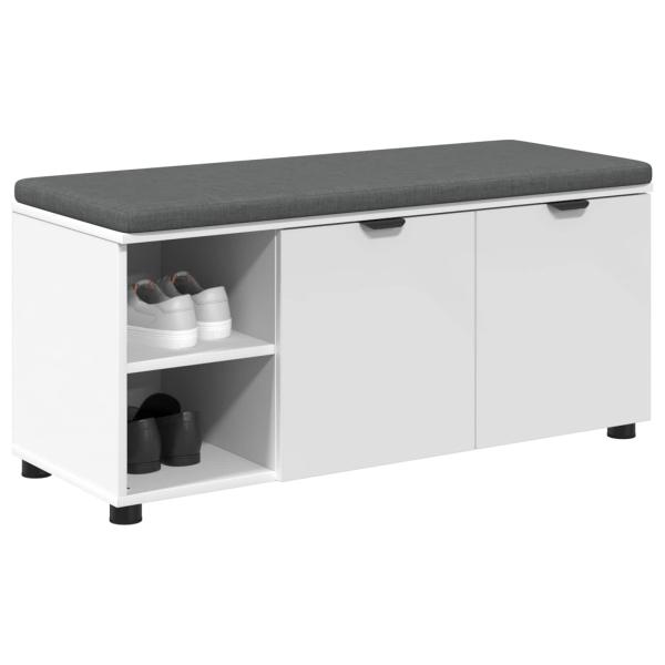 Flurbank mit Kissen Uni Weiß 100 x 38 x 46 cm