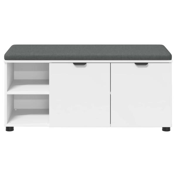 Flurbank mit Kissen Uni Weiß 100 x 38 x 46 cm