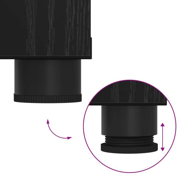 Flurbank mit Kissen Uni Schwarz Eichen-Optik 100 x 38 x 46 cm