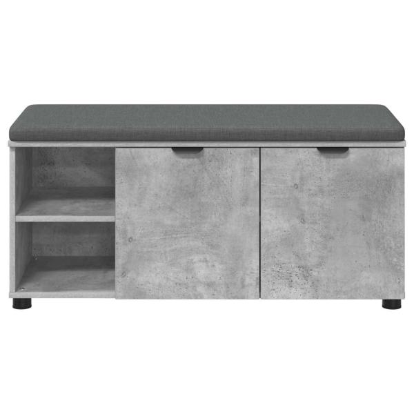 ARDEBO.de - Flurbank mit Kissen Uni Beton Grau 100 x 38 x 46 cm
