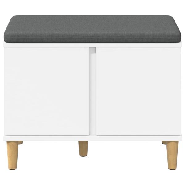 Flurbank mit Kissen mit Speicher mit Tür Weiß 60 x 38 x 46 cm