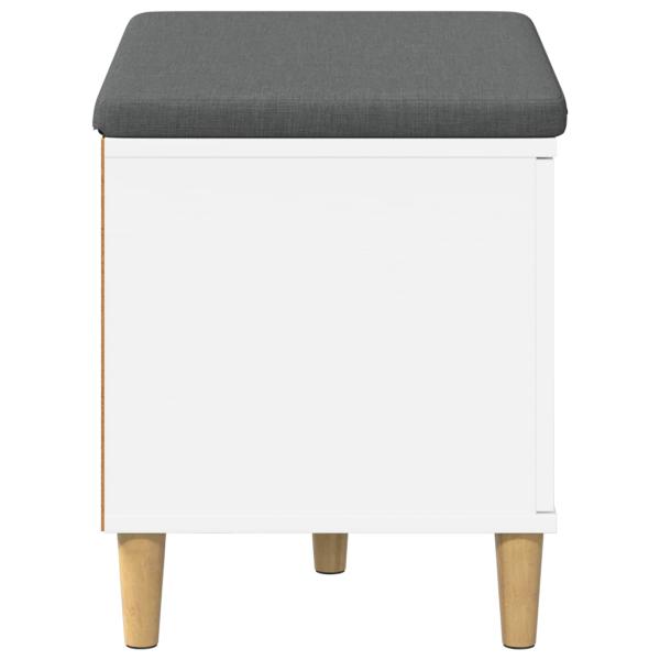 Flurbank mit Kissen mit Speicher mit Tür Weiß 60 x 38 x 46 cm