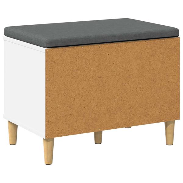 Flurbank mit Kissen mit Speicher mit Tür Weiß 60 x 38 x 46 cm