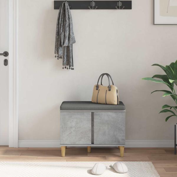 Flurbank mit Kissen mit Speicher Beton Grau 60 x 38 x 46 cm