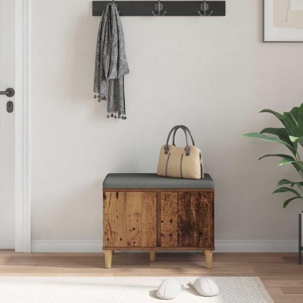 Flurbank mit Kissen mit Speicher Altholz 60 x 38 x 46 cm