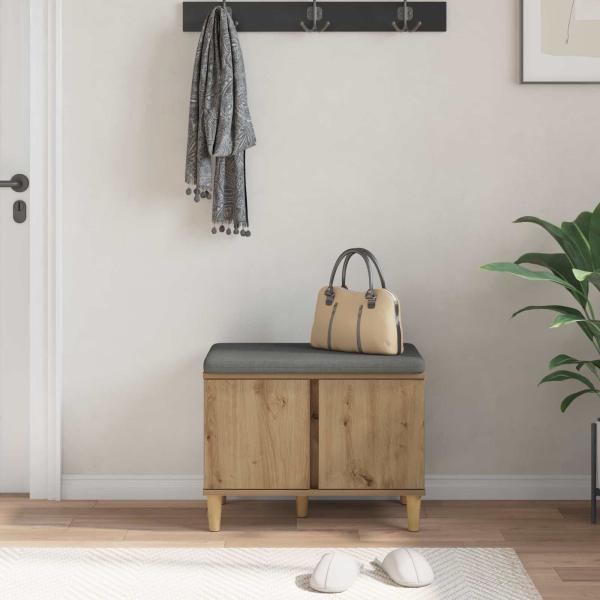 Flurbank mit Kissen mit Speicher Artisan-Eiche 60 x 38 x 46 cm