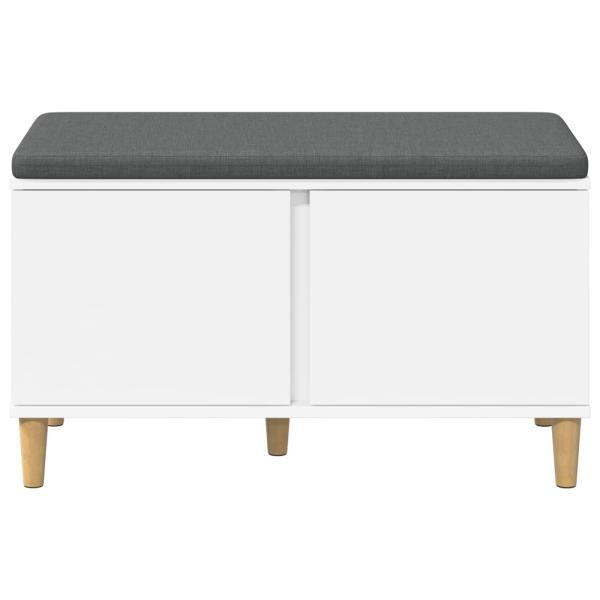 Flurbank mit Kissen mit Speicher mit Tür Weiß 60 x 38 x 46 cm