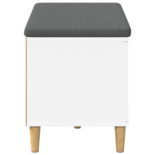 Flurbank mit Kissen mit Speicher mit Tür Weiß 60 x 38 x 46 cm