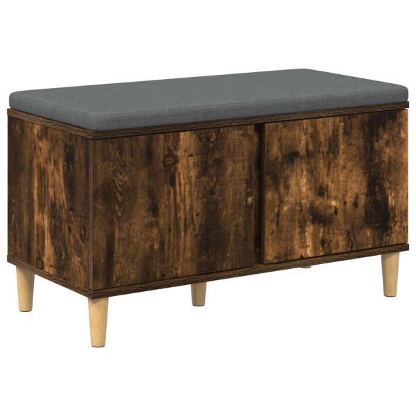 Flurbank mit Kissen mit Tür Geräucherte Eiche 60 x 38 x 46 cm