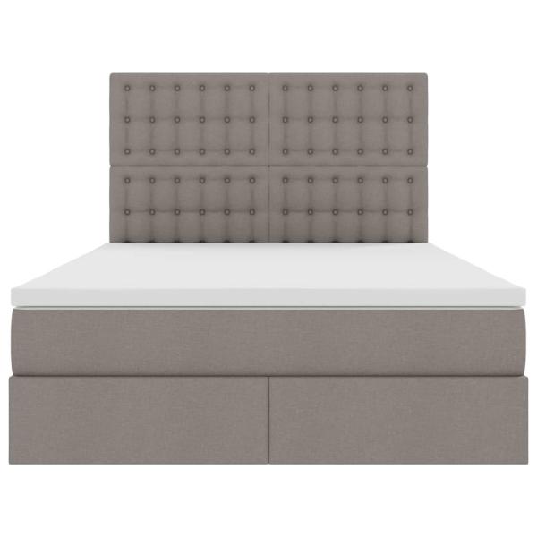 Aufbewahrungsbett mit Matratze Taupe 140 x 190 cm Polyester