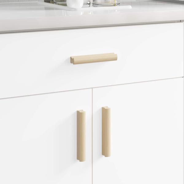 ARDEBO.de - Gerader Griff 12 pcs Natürliche Holzfarbe 130 x 25 x 30 mm