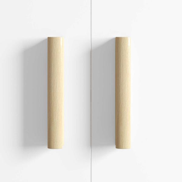 Gerader Griff 12 pcs Natürliche Holzfarbe 130 x 25 x 30 mm