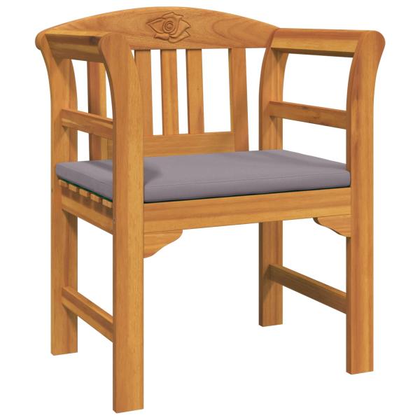 Möbelset mit Kissen 3 pcs Natur Massivholz Akazie