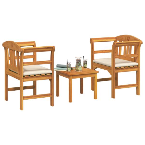 Möbelset mit Kissen 2 pcs Natur Massivholz Akazie