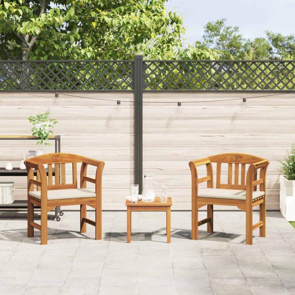 Möbelset mit Kissen 2 pcs Natur Massivholz Akazie
