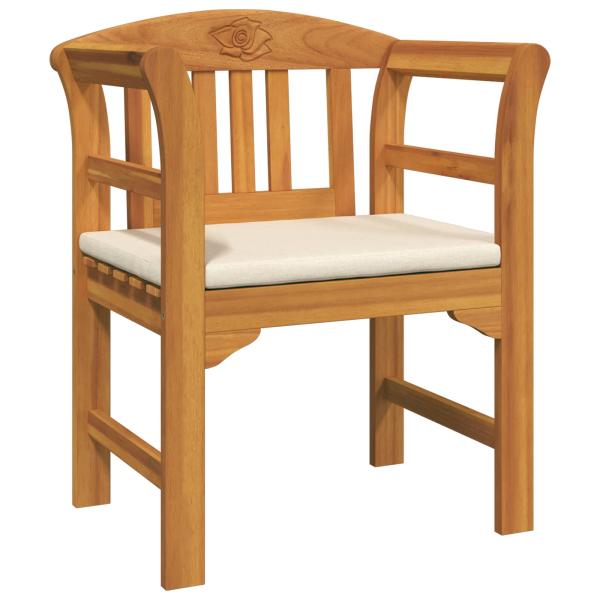 Möbelset mit Kissen 2 pcs Natur Massivholz Akazie