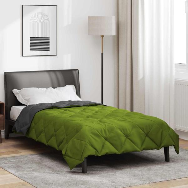 ARDEBO.de - Sommerdecke Grün und Anthrazit 220 x 155 cm Mikrofaser