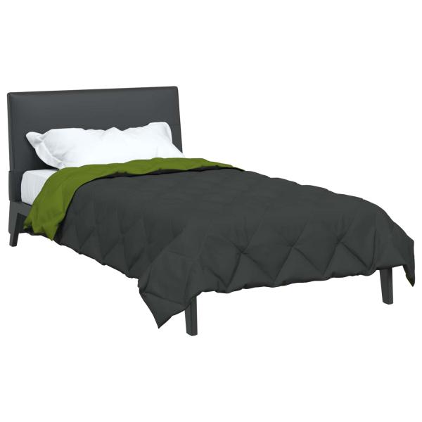 Ganzjahresbettdecke Grün und Anthrazit 200 x 155 cm Mikrofaser