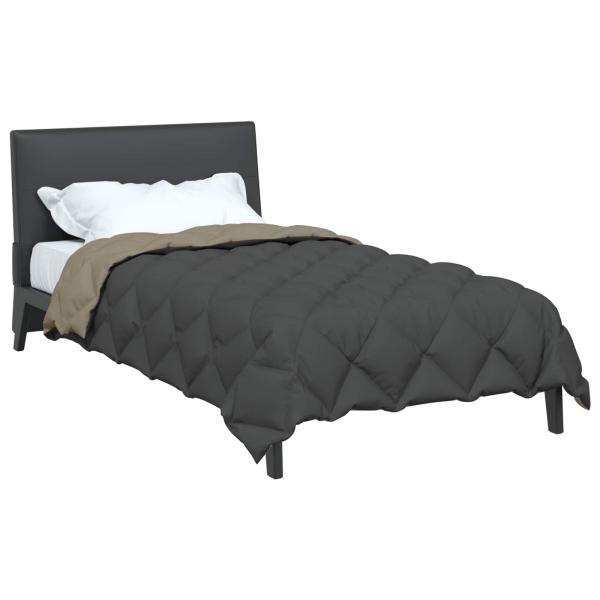 Winterbettdecke Hellgrau und Anthrazit 220 x 140 cm Mikrofaser