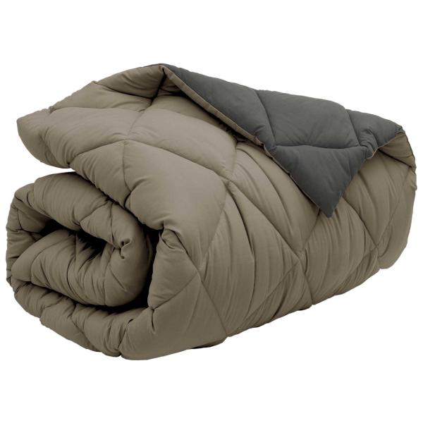 Winterbettdecke Hellgrau und Anthrazit 220 x 140 cm Mikrofaser