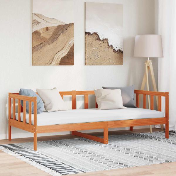 ARDEBO.de - Bettrahmen Wachsbraun 100 x 200 cm Massives Kiefernholz