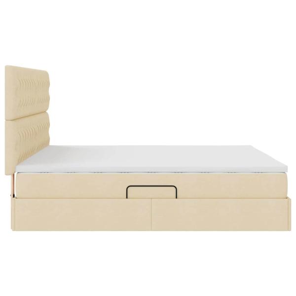 Aufbewahrungsbett mit Matratze Creme 160 x 200 cm Polyester