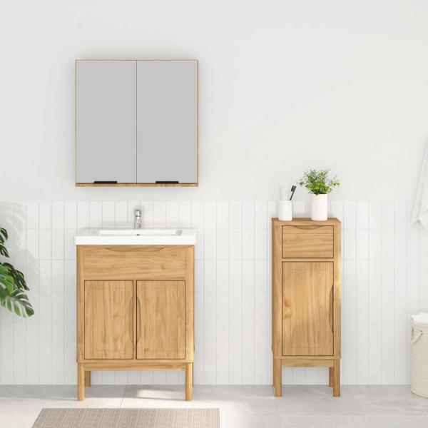 Badezimmermöbel-Set 2 pcs Wachsbraun Massives Kiefernholz
