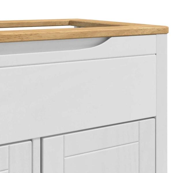 Badezimmermöbel-Set mit Regal 2 pcs Weiß Massives Kiefernholz
