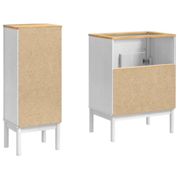 Badezimmermöbel-Set mit Regal 2 pcs Weiß Massives Kiefernholz