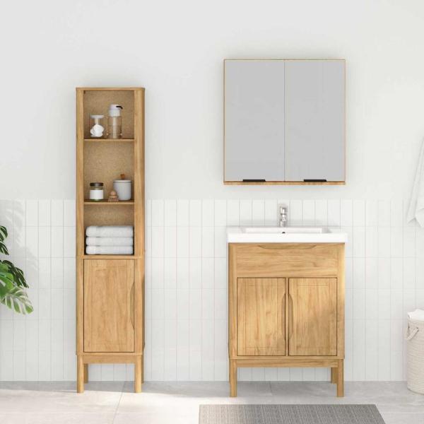 Badezimmermöbel-Set 2 pcs Wachsbraun Massives Kiefernholz