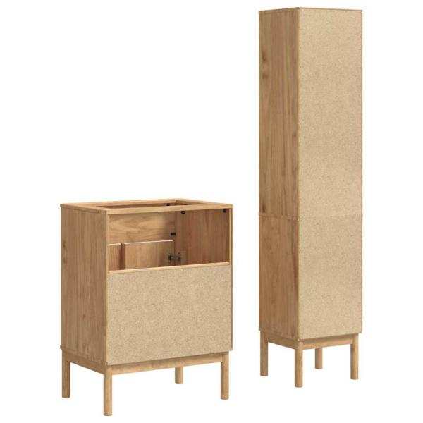 Badezimmermöbel-Set 2 pcs Wachsbraun Massives Kiefernholz