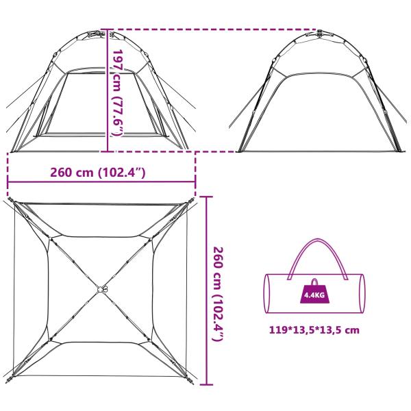 Sofort Zelt mit Speicher Grau 260 x 260 x 185 cm Stahl