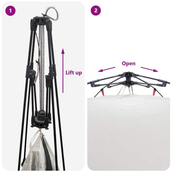 Sofort Zelt mit Speicher Grau 260 x 260 x 185 cm Stahl