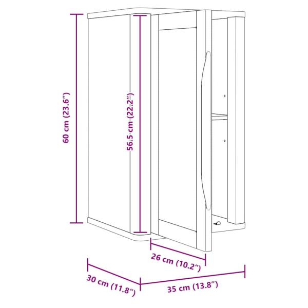 Badezimmer-Wandschrank mit Regal Wachsbraun 60 x 40 x 80 cm