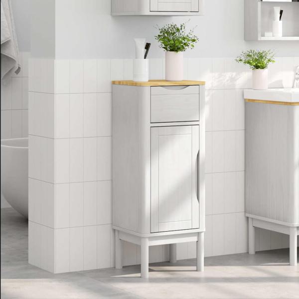 Badezimmerschrank FLORO Weiß 35 x 30 x 90 cm Massivholz Kiefer