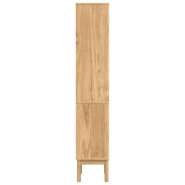ARDEBO.de - Bad hoher Schrank Wachsbraun 36 x 30 x 160 cm Massivholz Kiefer