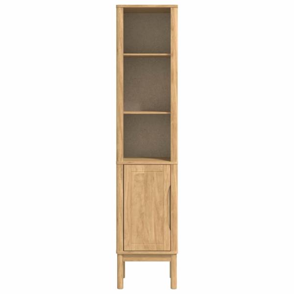 Bad hoher Schrank Wachsbraun 36 x 30 x 160 cm Massivholz Kiefer