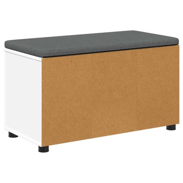 Flurbank mit Kissen mit Speicher mit Tür Weiß 80 x 38 x 46 cm