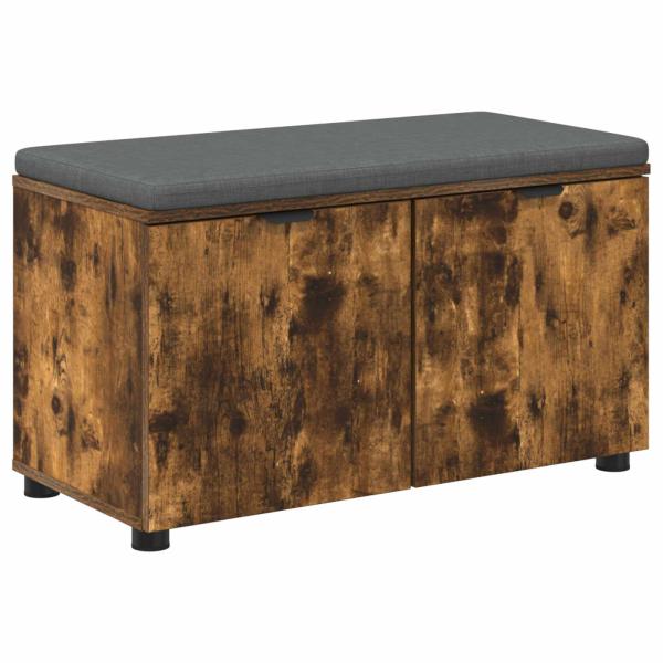 Flurbank mit Kissen mit Tür Geräucherte Eiche 80 x 38 x 46 cm
