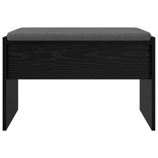 Flurbank mit Kissen Schwarz Eichen-Optik 60 x 38 x 46 cm