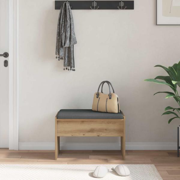 ARDEBO.de - Flurbank mit Kissen Artisan-Eiche 60 x 38 x 46 cm