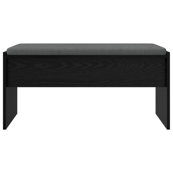 Flurbank mit Kissen Schwarz Eichen-Optik 80 x 38 x 46 cm