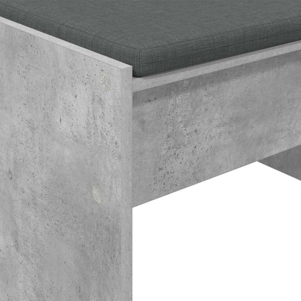 ARDEBO.de - Flurbank mit Kissen Beton Grau 80 x 38 x 46 cm