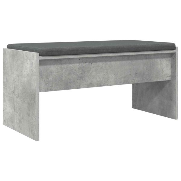 Flurbank mit Kissen Beton Grau 83 x 38 x 40 cm