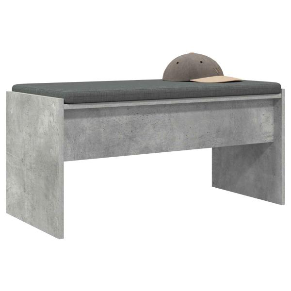Flurbank mit Kissen Beton Grau 83 x 38 x 40 cm