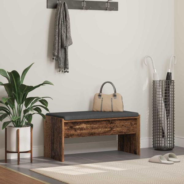ARDEBO.de - Flurbank mit Kissen Altholz 83 x 38 x 40 cm
