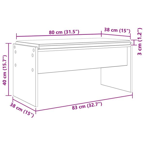 Flurbank mit Kissen Artisan-Eiche 80 x 38 x 46 cm