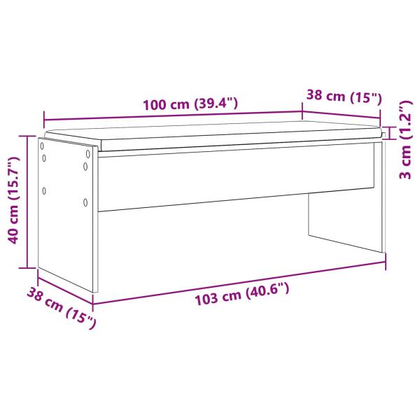Flurbank mit Kissen Sonoma-Eiche 100 x 38 x 46 cm