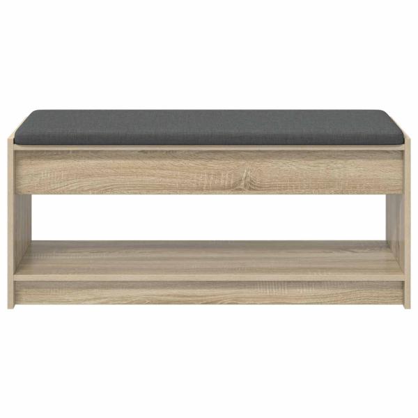 ARDEBO.de - Flurbank mit Kissen mit Regal Sonoma-Eiche 100 x 38 x 46 cm